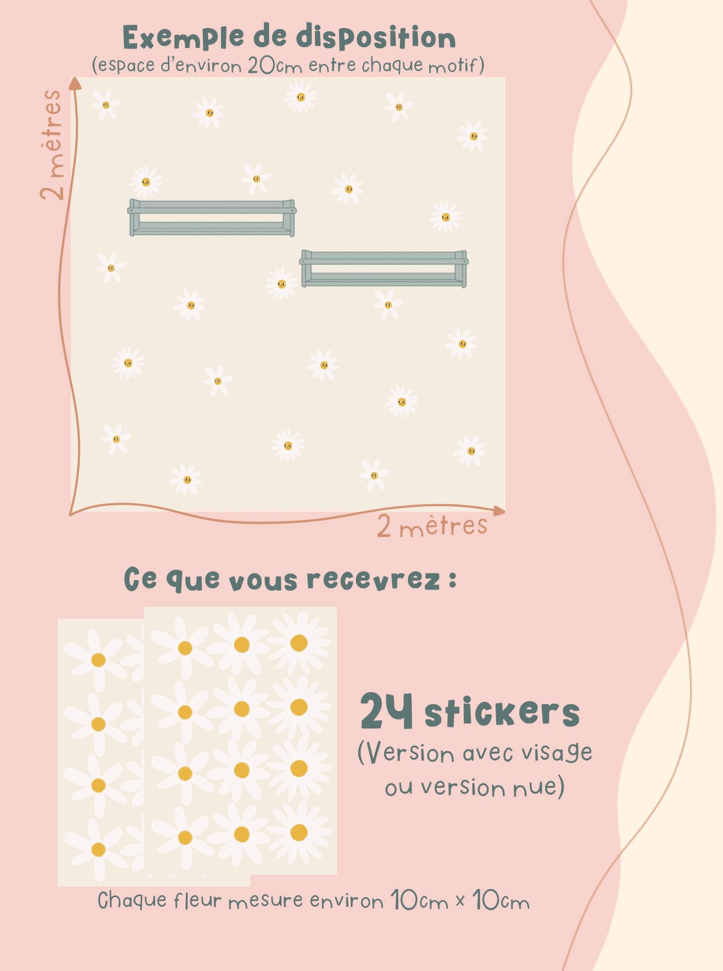 Stickers repositionnables - Marguerite – Image 4