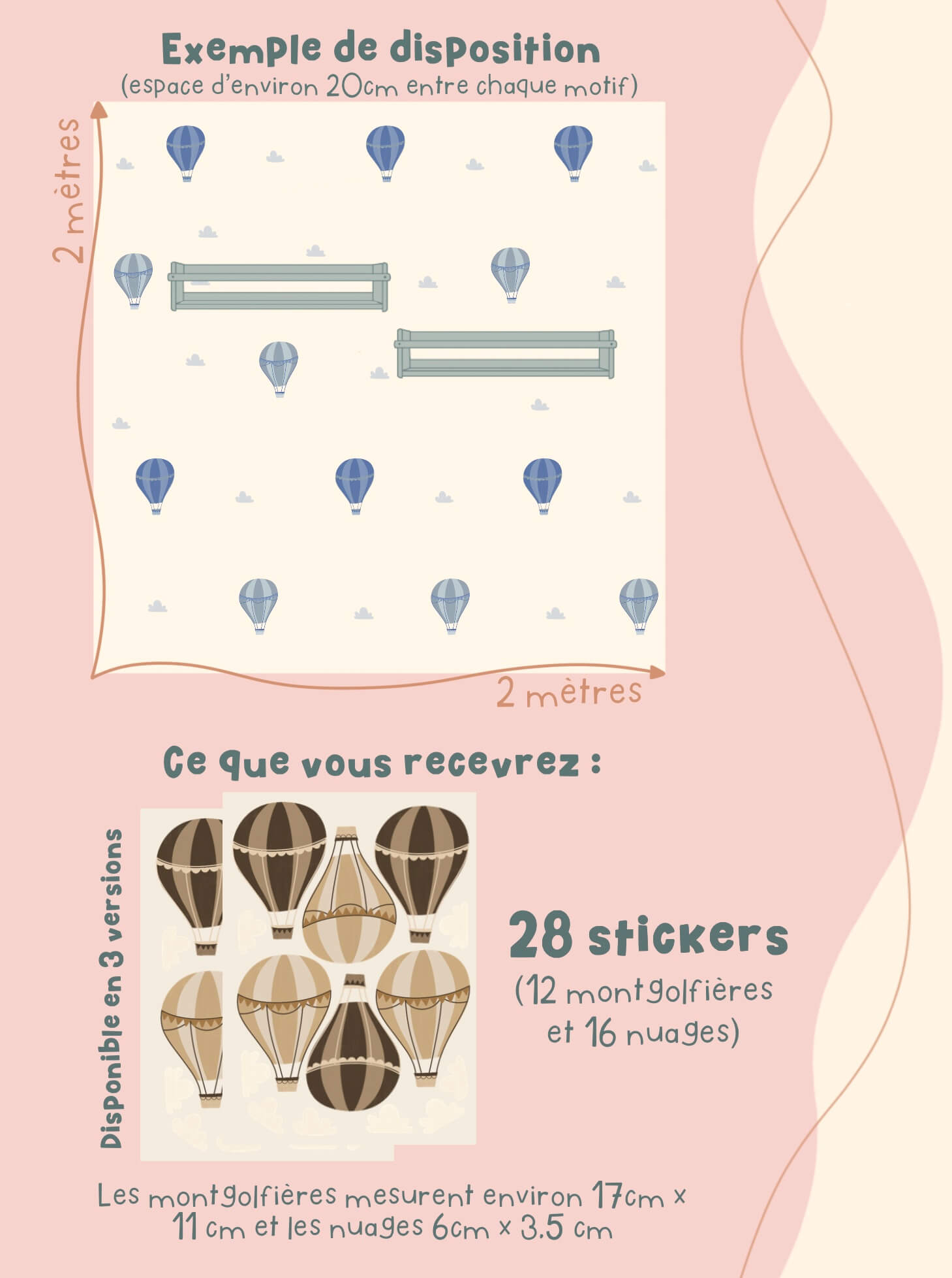 Stickers repositionnables - Montgolfière – Image 5