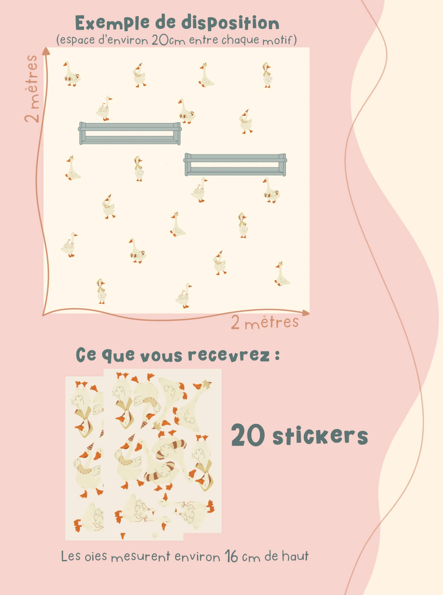 Stickers repositionnables - Oie – Image 3