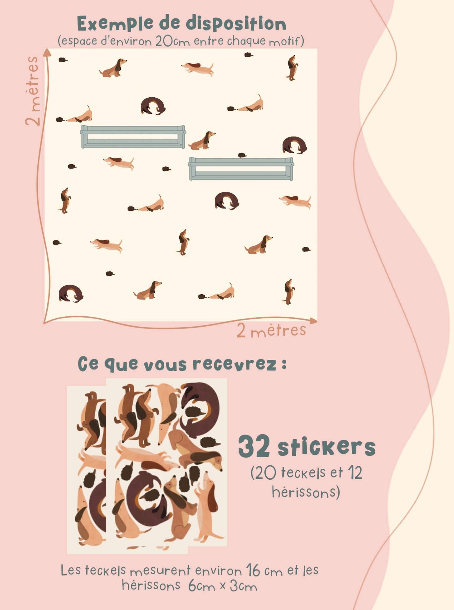 Stickers repositionnables - Teckel – Image 3