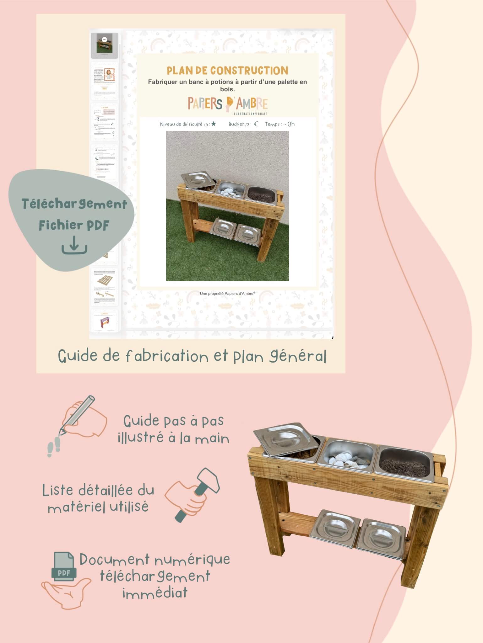 Plan de construction PDF - Banc à potions – Image 2