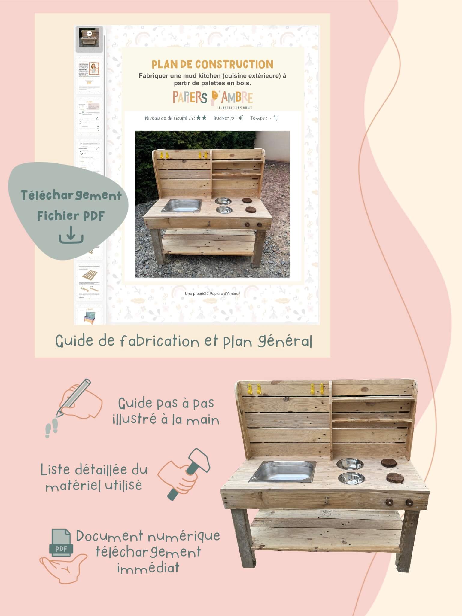 Plan de construction PDF - Mud Kitchen (cuisine extérieure) – Image 2