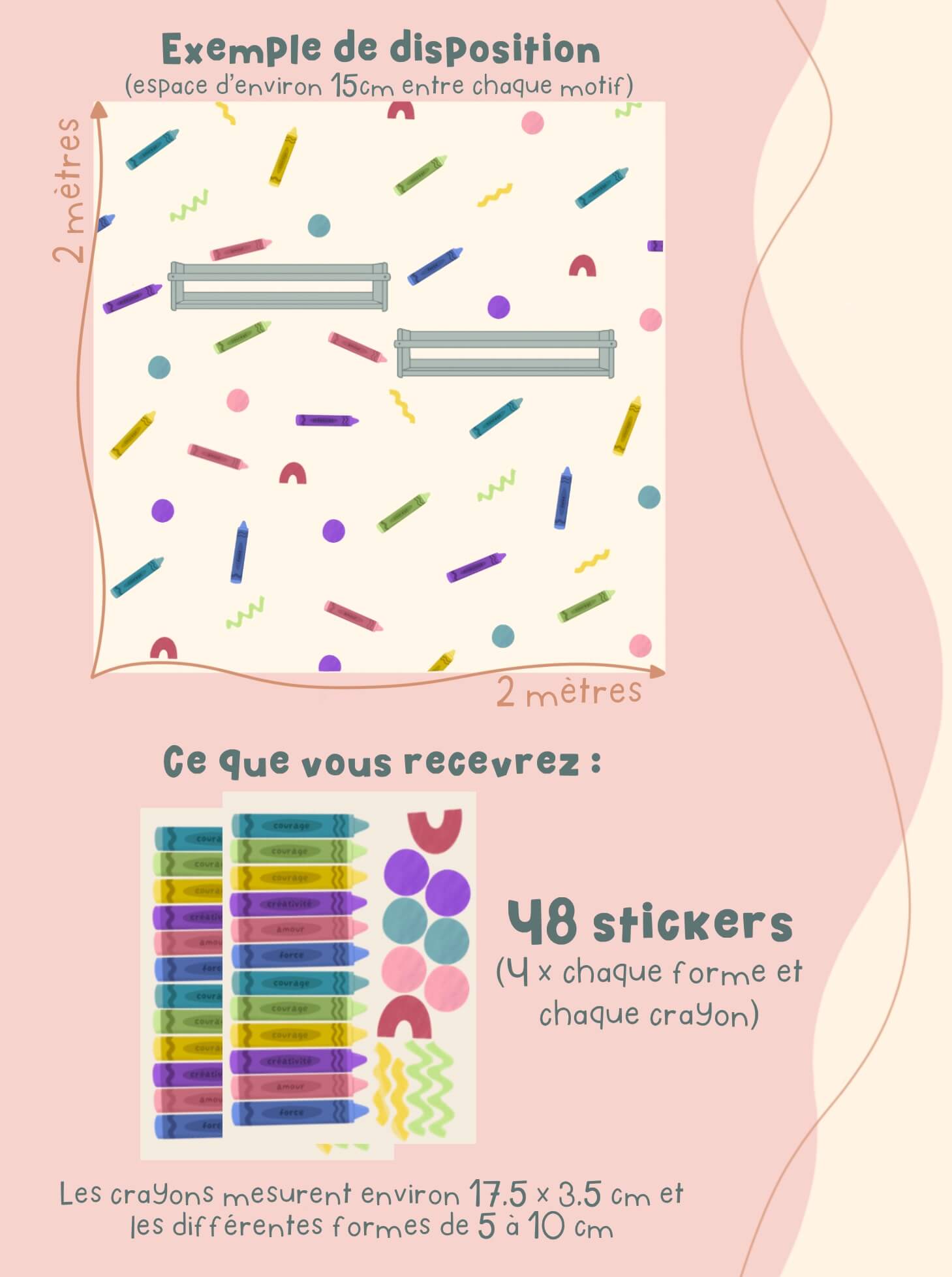 Stickers repositionnables - Crayon – Image 3