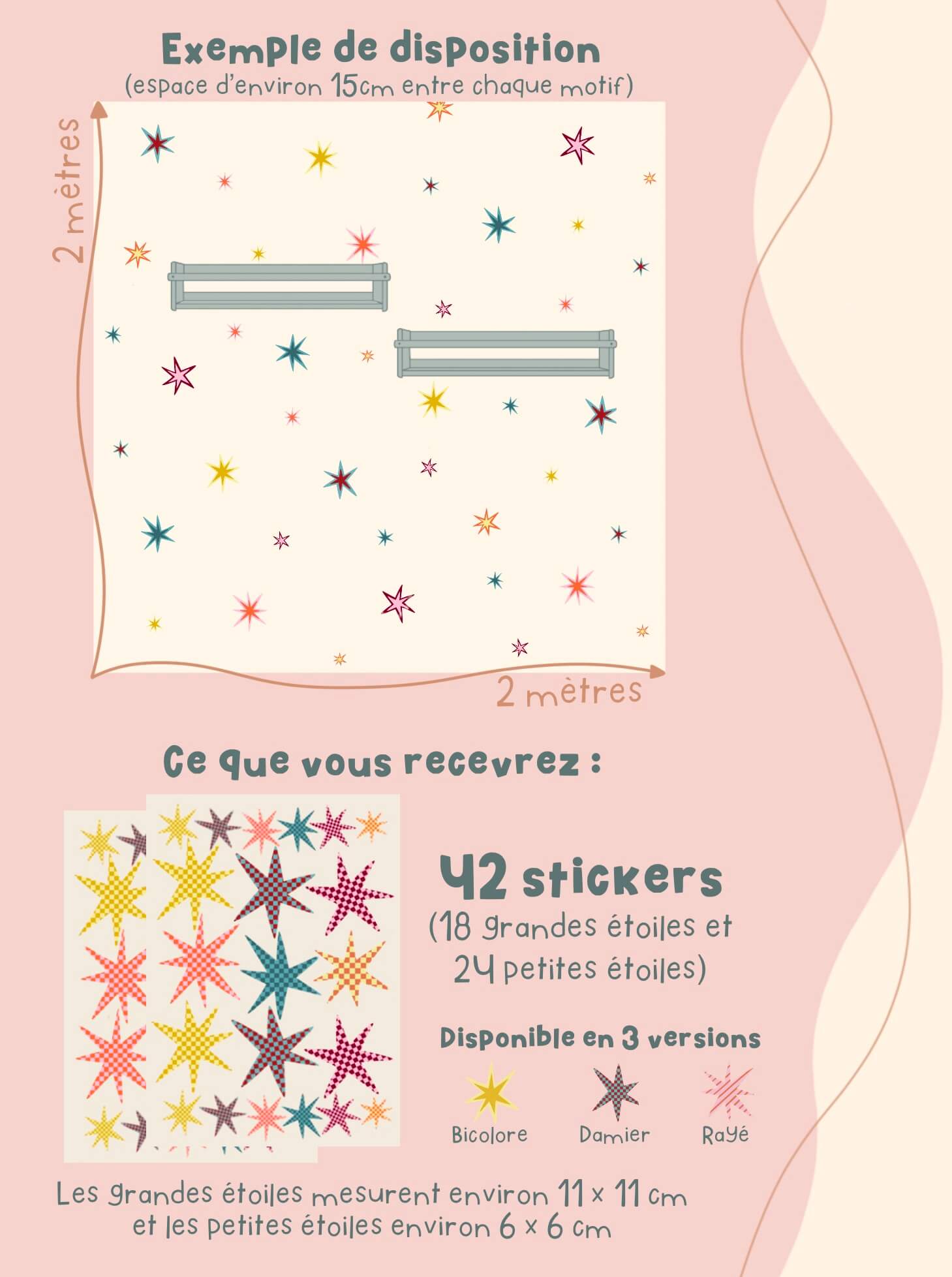 Stickers repositionnables - Etoile graphique – Image 5