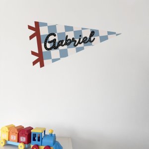 Stickers repositionnables - Prénom personnalisé Fanion